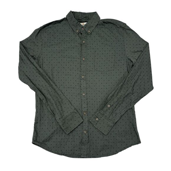 Marine Layer Button Down Shirt Mens Size Medium Green Polka Dot Casual Geometric - Picture 1 of 9